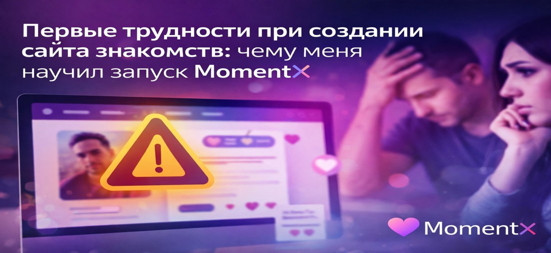 Первые трудности при создании сайта знакомств: чему меня научил запуск MomentX